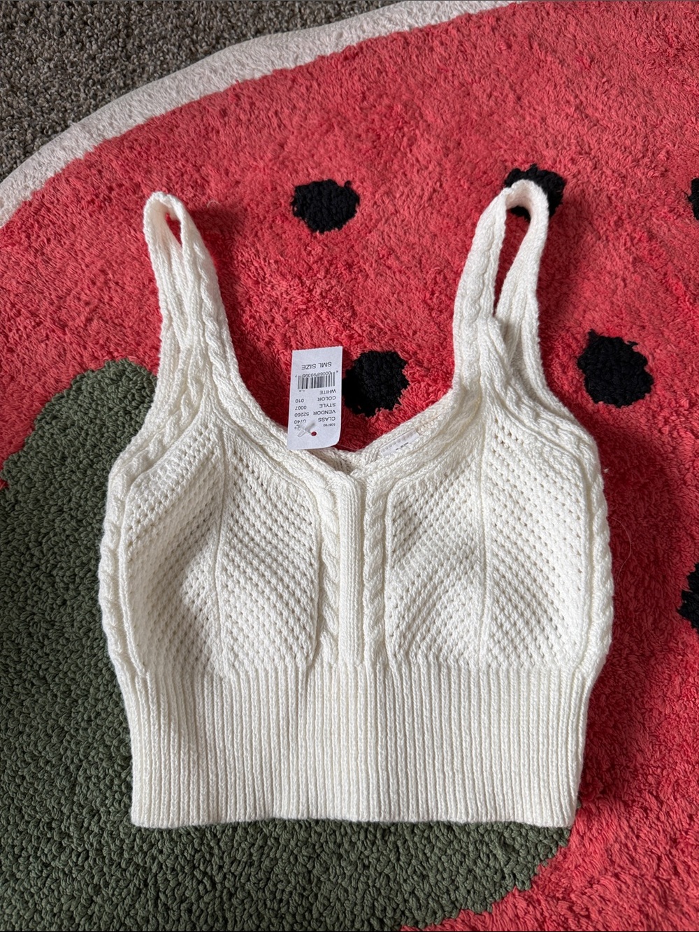 PacSun Cream Cable Knit Crop Tank